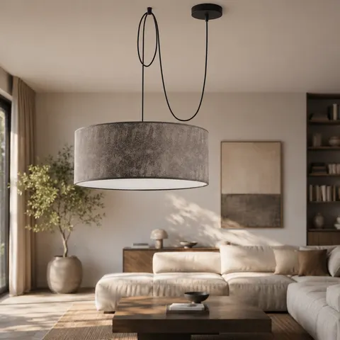 Designerska lampa wisząca z abażurem imitującym beton ALLISON W1 40 cm
