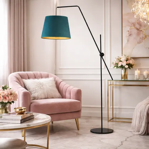 Lampa stojąca podłogowa z regulacją wysokości RIKKI VELUR