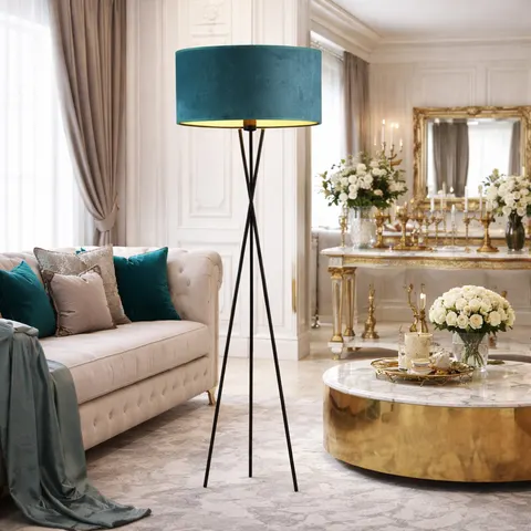 Lampa na trzech nogach metalowa czarna AUDREY VELUR