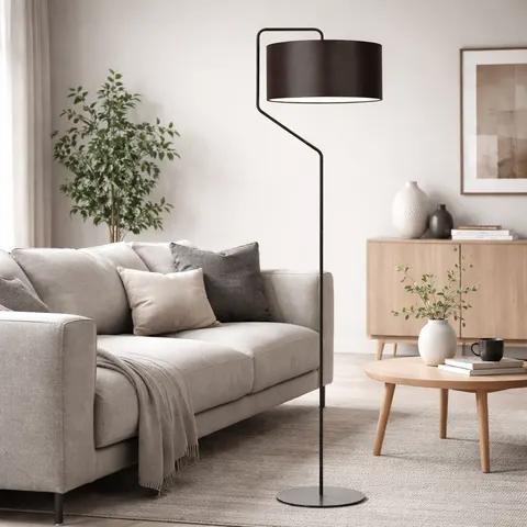 Lampa stojąca CHARLOTTE czarna | nowoczesna podłogowa do salonu loft minimalistyczna
