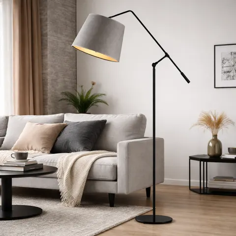 LISA VELUR – designerska lampa stojąca z regulowanym ramieniem