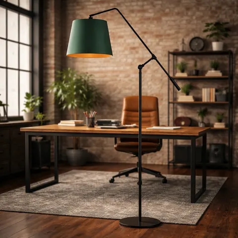 Designerska lampa podłogowa na wysięgniku regulowanym LISA GOLD