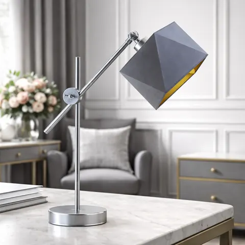 Lampka biurkowa regulowana srebrna LATOYA GOLD