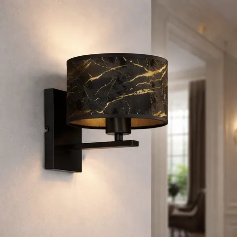 Designerski kinkiet do salonu VIVIAN MARBLE z abażurem