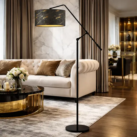 Regulowana lampa podłogowa do czytania w salonie MAYA MARBLE