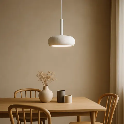 Designerska lampa wisząca nad stół TERRA M1 w kolorze białym
