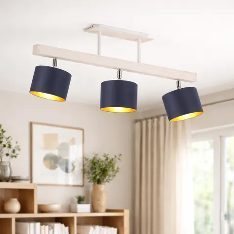 Drewniana plafoniera w stylu loft SELINA GOLD