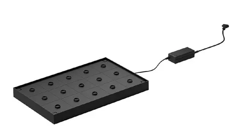 Tacka ładująca do lampek akumulatorowych LED - 15 gniazd stykowych