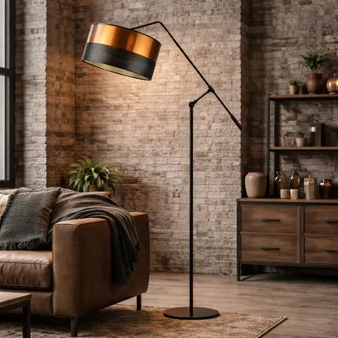 Regulowana lampa podłogowa w stylu industrialnym MAYA GLAM