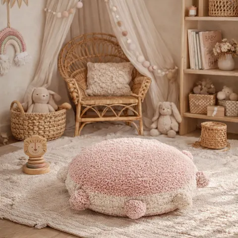 Bawełniana pufa w stylu boho MARSHMALLOW do pokoju dziecka
