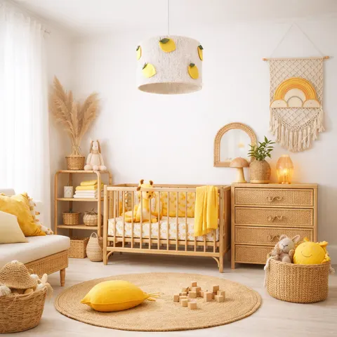 Lampa wisząca handmade do pokoju dziecka LIMONELLO w cytrynki