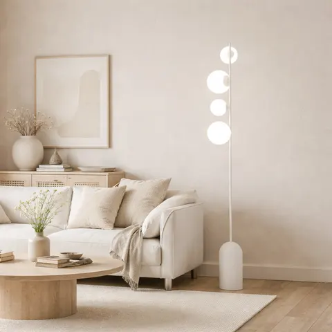 TOTEM WHITE – minimalistyczna lampa podłogowa elegancki nowoczesny styl