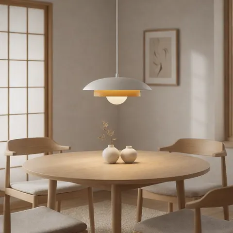 Designerska lampa wisząca nad stół SORA w stylu japandi