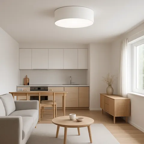 Nowoczesny plafon sufitowy do salonu z abażurem 60 CM JENIS