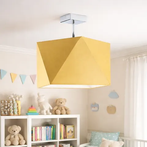 Plafon sufitowy z geometrycznym tkaninowym kloszem KERI