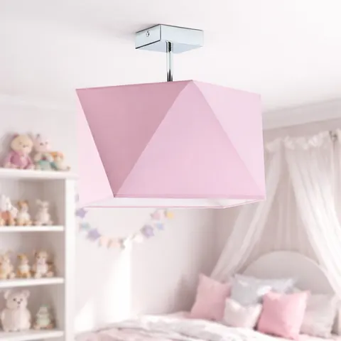 Geometryczna lampa sufitowa dla dziewczynki KERI w kolorze różowym
