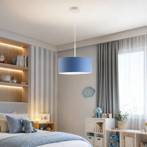 Niebieska lampa wisząca OLIVIA do pokoju dziecięcego 40 cm