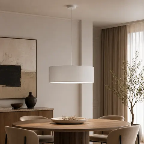 Szara, regulowana lampa wisząca do jadalni OLIVIA 50 cm