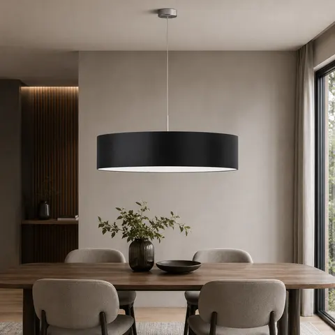 Nowoczesna lampa wisząca OLIVIA 60 cm z czarnym abażurem