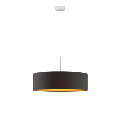 Nowoczesny zwis do salonu z materiałowym abażurem 60 cm OLIVIA GOLD
