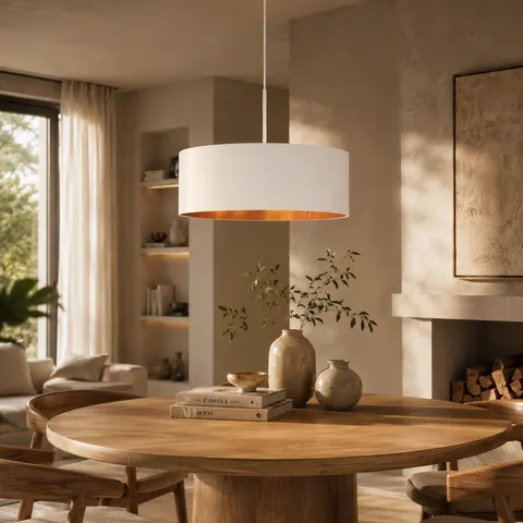 Nowoczesna lampa wisząca OLIVIA GOLD z abażurem 50 cm