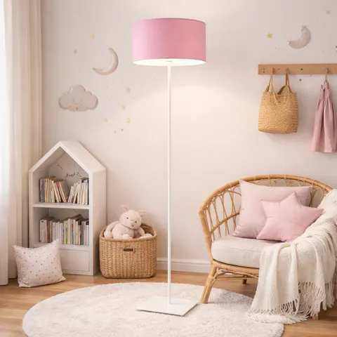 Biało-różowa lampa stojąca do pokoju dziecka MATILDA