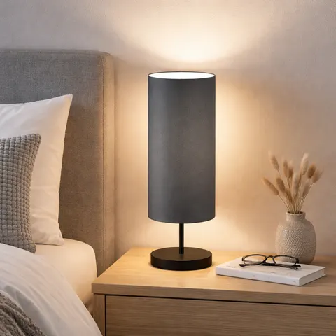 Czarna lampa stołowa tuba XENIA