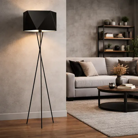 Klasyczna lampa podłogowa na 3 nogach z abażurem STACY trójnóg