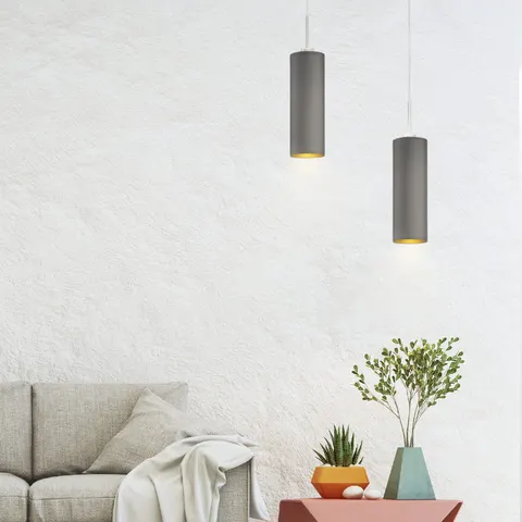 Skandynawska lampa wisząca na belce TINA GOLD 2xE27