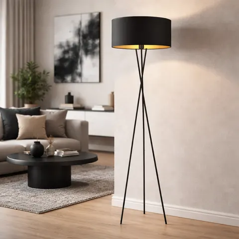 Metalowa lampa stojąca na 3 nogach AUDREY GOLD