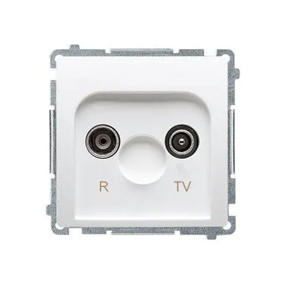 BASIC Gniazdo antenowe R-TV przelotowe (moduł), tłumienie 10 dB; białe