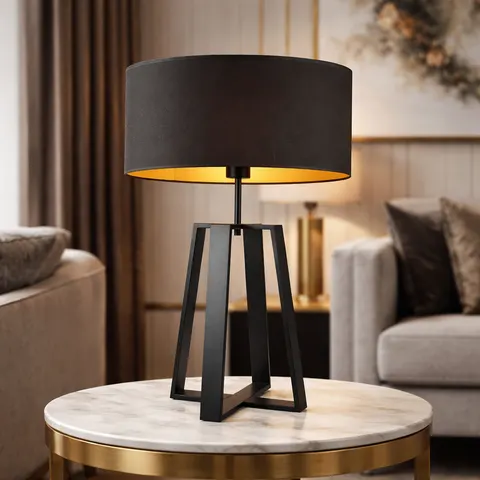 Piękna lampa stołowa LARISSA GOLD w stylu glamour