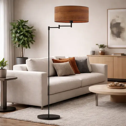 Regulowana lampa podłogowa w stylu boho HANNAH ECO