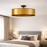 Złota lampa sufitowa w stylu glamour BELLA MIRROR z abażurem 60 cm