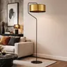 Industrialna lampa stojąca CHARLOTTE MIRROR ze złotym abażurem 40 cm