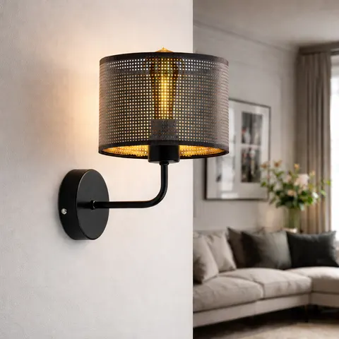Czarna lampa ścienna w stylu glamour VERONICA AŻUR
