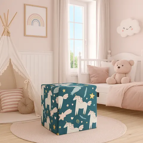 Pufa sensoryczna w pastelowe jednorożce – „Dreamy Unicorn”