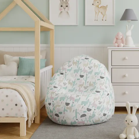 Pufa worek „Lama Dream” – pastelowy raj w stylu boho