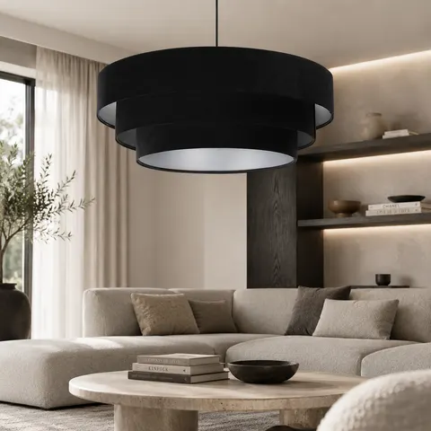 Elegancka lampa wisząca z weluru AURELLO VELUR czarna