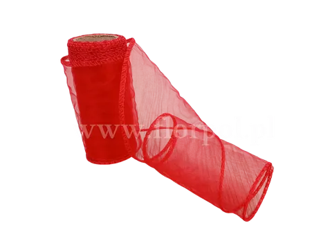 Organza 12CM X 9Y RED/czerwony 1szt
