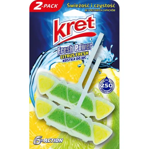 KRET Zawieszka do toalety CITRUS FRESH, 2x40 g