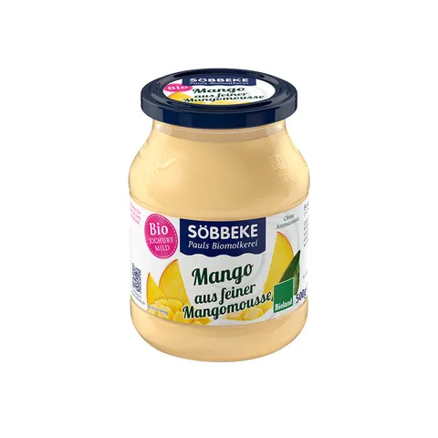 JOGURT MANGO (7,5 % TŁUSZCZU W MLEKU) BIO 500 g (SŁOIK) - SOBBEKE