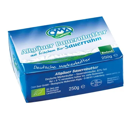 MASŁO ŚMIETANKOWE BIO 250 g - OMA