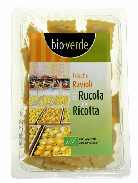 RAVIOLI ŚWIEŻE Z RUKOLĄ I RICOTTĄ BIO 250 g - BIO VERDE