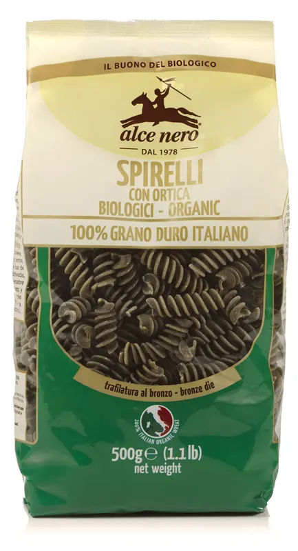 MAKARON (SEMOLINOWY Z POKRZYWĄ) SPIRELLI BIO 500 g - ALCE NERO