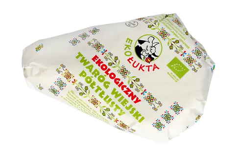 TWARÓG WIEJSKI KLINEK PÓŁTŁUSTY BIO (około 0,30 kg) - EKO ŁUKTA