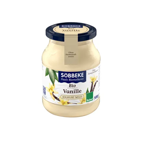 JOGURT WANILIOWY (3,8 % TŁUSZCZU W MLEKU) BIO 500 g (SŁOIK) - SOBBEKE