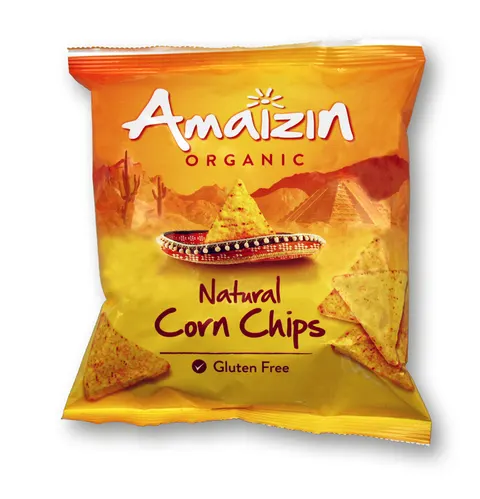 CHIPSY KUKURYDZIANE SOLONE BEZGLUTENOWE BIO 75 g - AMAIZIN