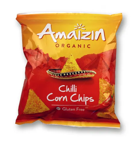 CHIPSY KUKURYDZIANE CHILI BEZGLUTENOWE BIO 75 g - AMAIZIN