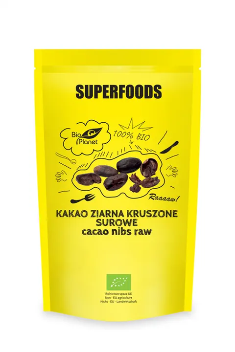 KAKAO ZIARNA KRUSZONE SUROWE BIO 250 g - BIO PLANET